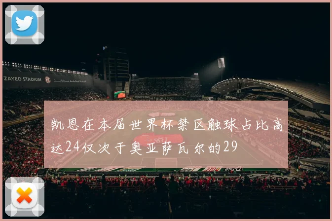 凯恩在本届世界杯禁区触球占比高达24仅次于奥亚萨瓦尔的29
